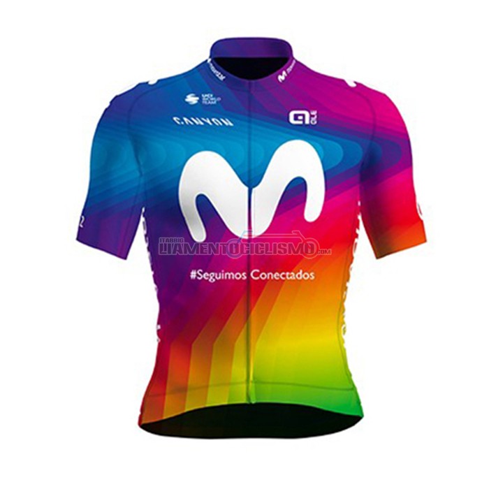 Abbigliamento Ciclismo Movistar Manica Corta 2020 Multicolore